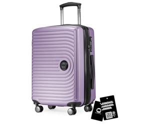 Hauptstadtkoffer Mitte - Valise Cabine Extensible 55 x 40 x 23 cm, Bagage Cabine Avion, Serrure TSA, 4 roulettes Doubles, Valise Rigide, Trolley, 55 L + étiquette Bagage numérique, Lilas