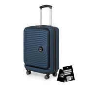 Hauptstadtkoffer Mitte - Valise Cabine Ouverture par Le Haut 55 x 40 x 20 cm, Bagage Cabine Avion, Serrure TSA, 4 roulettes, Valise Rigide, Trolley + étiquette Bagage numérique, Bleu foncé