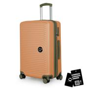 HAUPTSTADTKOFFER Mitte - Valise rigide moyenne, TSA, 4 roulettes, bagage en soute avec extension de 8 cm, 68 cm, 88 L, Abricot