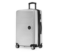 HAUPTSTADTKOFFER Mitte - Valise rigide moyenne, TSA, 4 roulettes, bagage en soute avec extension de 8 cm, 68 cm, 88 L, Blanc mat