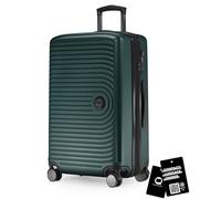 Hauptstadtkoffer Mitte - Valise soute Taille Moyenne 68 cm Extensible, Valise Rigide, Serrure TSA, 4 roulettes Doubles, Trolley de Voyage, 88 L + étiquette Bagage numérique, Vert forêt