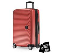 Hauptstadtkoffer Mitte - Valise soute Taille Moyenne 68 cm Extensible, Valise Rigide, Serrure TSA, 4 roulettes Doubles, Trolley de Voyage, 88 L + étiquette Bagage numérique, Rouge