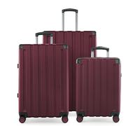 Hauptstadtkoffer Q-Damm - Set de 3 maletas - Equipaje de Mano 54 cm, maleta mediana 68 cm + maleta Grande de viaje 78 cm, carcasa dura de ABS, TSA, borgoña