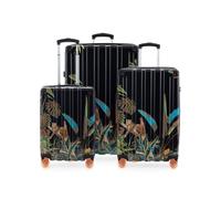 HAUPTSTADTKOFFER Q-Damm - Set de 3 valises - Bagage à main, Valise moyenne + Grande valise, TSA, Motif Léopard