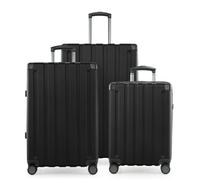 HAUPTSTADTKOFFER Q-Damm - Set de 3 valises - Bagage à main, Valise moyenne + Grande valise, TSA, Noir
