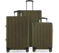 HAUPTSTADTKOFFER Q-Damm - Set de valises 3-pièces, set de bagages (S+M+L) valise coque dure robuste, 4 roues extension, bagage à main & check-in Trolley-Set, serrure TSAAvocado
