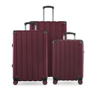 HAUPTSTADTKOFFER Q-Damm - Set de valises 3 pièces, set de bagages (S+M+L) valise coque dure robuste, 4 roues extension, bagage à main & check-in Trolley-Set, serrure TSABourgogne