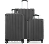 HAUPTSTADTKOFFER Q-Damm - Set de valises 3-pièces, set de bagages (S+M+L) valise coque dure robuste, 4 roues extension, bagage à main & check-in Trolley-Set, TSA-serrureGraphite