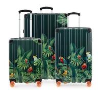 Hauptstadtkoffer Q-Damm - Valise Cabine 54x37x21 cm Serrure TSA Coque Rigide Trolley 4 Roues Bagage Cabine, Design Perroquet