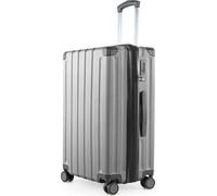 HAUPTSTADTKOFFER - Q-Damm - Valise moyenne à coque dure XL Extension trolley Valise de voyage à double roulettes à soufflet extensible Hardshell Suitcase expandable, TSA, 68 cm, 89 litresArgent