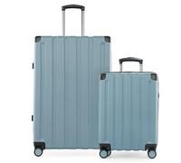 Hauptstadtkoffer Q-Damm - Valise rigide à roulettes, TSA, 4 roues, Bleu piscine, Coffret (S+L)