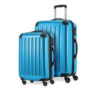 HAUPTSTADTKOFFER® · Set de 2 Valises à Coque Dure · Valise Cabine de 45 litres + Valise de 87 litres · Serrure TSA (Bleu Cyan)