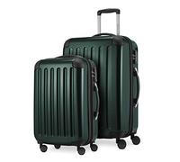 HAUPTSTADTKOFFER® · Set de 2 Valises à Coque Dure · Valise Cabine de 45 litres + Valise de 87 litres · Serrure TSA (Vert Forêt)