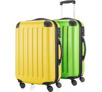HAUPTSTADTKOFFER - Spree - 2 x trolleys bagages à main avec soufflet d'extension, set de valises cabine, bagage de bord extensible TSA, 4 roulettes 55 cm, 42 litres,jaune-vert pomme