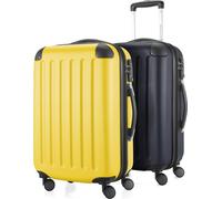 HAUPTSTADTKOFFER - Spree - 2 x trolleys bagages à main avec soufflet extensible, set de valises cabine, bagage de bord extensible TSA, 4 roulettes 55 cm, 42 litres,Jaune-bleu foncé