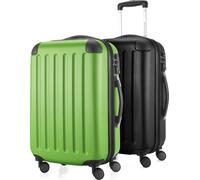 HAUPTSTADTKOFFER - Spree - 2 x trolleys bagages à main avec soufflet extensible, set de valises cabine, bagage de bord extensible TSA, 4 roulettes 55 cm, 42 litres,Vert pomme-noir