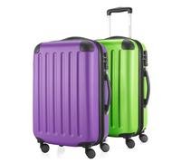 HAUPTSTADTKOFFER - Spree - 2 x trolleys bagages à main avec soufflet extensible, set de valises cabine, bagage de bord extensible TSA, 4 roulettes 55 cm, 42 litres,Vert pomme-aubergine