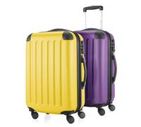 HAUPTSTADTKOFFER - Spree - 2 x trolleys bagages à main avec soufflet extensible, set de valises cabine, bagage de bord extensible TSA, 4 roulettes 55 cm, 42 litres,Jaune-Aubergine