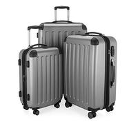 Hauptstadtkoffer - Spree - Lot de 3 valises, Valises de Voyage, Trolley, Bagages rigides, Set de Voyage, TSA, 4 Roues Doubles (S,M & L), Argent