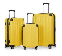 Hauptstadtkoffer Spree - Set de 3 valises : Bagage Cabine 55 cm, Valise Moyenne 65 cm et Grande Valise de Voyage 75 cm, Coque Rigide ABS+PC, Serrure à Combinaison TSA, Jaune