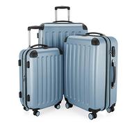 Hauptstadtkoffer Spree - Set de 3 valises : Bagage Cabine 55 cm, Valise Moyenne 65 cm et Grande Valise de Voyage 75 cm, Coque Rigide ABS+PC, Serrure à Combinaison TSA, Bleu Piscine