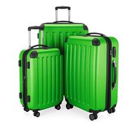 HAUPTSTADTKOFFER - Spree - Set de 3 valises, Bagages rigides, ABS, TSA, extensible, extra léger, 4 roues, (S M & L), Vert Pomme