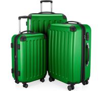 HAUPTSTADTKOFFER - Spree - Set de valises 3 pièces valise de voyage à coque dure avec extension, TSA, 4 roulettes, S M & L,Vert