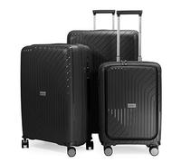 Hauptstadtkoffer TXL - Lot de 3 valises, TSA, Set de Trolley, 4 roulettes, Valise Rigide, Valise à roulettes, Extra Light, Valise de Voyage, (S + Compartiment Ordinateur, M & L), Noir