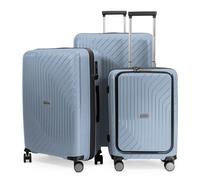 HAUPTSTADTKOFFER TXL - Set de 3 valises, Bagage à main avec compartiment pour ordinateur, Valise moyenne + Grande valise, Bleu glacé