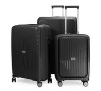 HAUPTSTADTKOFFER TXL - Set de 3 valises, Bagage à main avec compartiment pour ordinateur, Valise moyenne + Grande valise, TSA, Noir