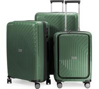 HAUPTSTADTKOFFER TXL Set de 3 valises légères et robustes Trolleys de voyage Compartiment pour ordinateur portable Valises sur roulettes Set de bagages Valises de voyage lightweight Travel Bags,,Vert