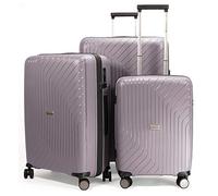 HAUPTSTADTKOFFER TXL - Set de valises 3 pièces, TSA, Set de Trolley, 4 roulettes, Valise Rigide, Valise à roulettes, Extra Light, Valise de Voyage, (S, M & L), Argent