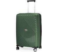 HAUPTSTADTKOFFER TXL - valise ultralégère, valise à roulettes de taille moyenne valise de voyage taille M, trolley rigide robuste 4 roues très léger, TSA, 66 cm, 73 L,Vert foncé