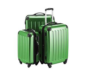 Hauptstadtkoffer® · Un ensemble de 3 valises a coque dure de couleur verte brillante · bagage à main de 45 litres (55*35*20 cm) + une valise de 87 litres (63*42*28 cm)+ une valise de 130 litres (75*52*32 cm)