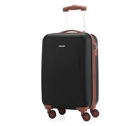 HAUPTSTADTKOFFER - Wannsee - Bagage à Main Cabine Valise Trolley 4 Roues- TSA- 58 cm- 37 litres- Noir/Marron