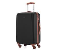 HAUPTSTADTKOFFER - Wannsee - Valise moyenne rigide Bagage Trolley 4 roues- TSA- 66 cm- 63 litres- Noir/Marron
