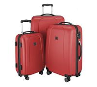 HAUPTSTADTKOFFER - Wedding - Lot de 3 valises, Valises de voyage, Trolley, Bagages rigides, Set de voyage, 4 roues (S,M & L), Rouge