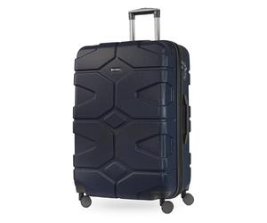HAUPTSTADTKOFFER X-Kölln - Grande Valise Rigide 76 cm, 107-120 l, 4 roulettes Doubles - Valise à roulettes, Valise de Voyage, Extension de Volume, TSA, Bleu foncé