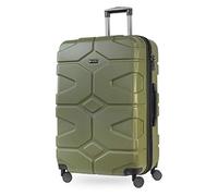 HAUPTSTADTKOFFER - X-Kölln - Valise Rigide Grande Bagage Trolley 4 Roues- TSA- 77 cm- 101 litres- Olive Verte