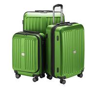 HAUPTSTADTKOFFER® Xberg - Ensemble ou à la pièce, dans différentes Tailles et Couleurs (42L, 90L et 126L) Valise Rigide Mat avec Serrure TSA (Set, Vert Pomme)