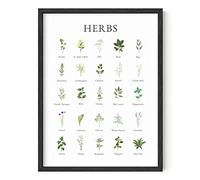 HAUS AND HUES Images d'herbes pour Art Mural de Cuisine Art Mural d'herbes de Cuisine et Impressions botaniques Herbes Art Cottage Core Decor (12 "x 16 ", sans Cadre)