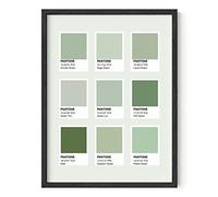HAUS AND HUES Vert sauge Décoration murale esthétique - Par Green - Décoration murale de dortoir - Affiches esthétiques pour chambre à coucher - Vert sauge - Décoration murale vert foncé - Sans cadre