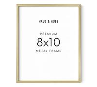 Haus and HUESLot de 1 Cadre Photo doré 8 x 10, Cadre Photo doré 8 x 10, Cadre Photo Mural, Cadre Photo 8 x 10 doré, Cadre Photo métallique doré (Cadre en Aluminium doré)