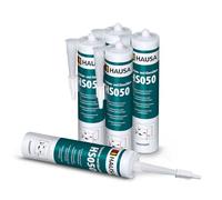 HAUSA Aquarium Silicone Verre Silicone HS050 Colle et mastic silicone professionnels pour aquariums terrariums et constructions en verre Résistant à l'eau douce et à l'eau de mer 5x310ml transparente