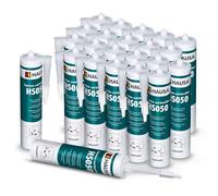 HAUSA Aquarium Silicone Verre Silicone HS050 Colle et mastic silicone professionnels pour aquariums terrariums et constructions en verre Résistant à l'eau douce et à l'eau de mer 24x310ml transparente