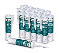 HAUSA Aquarium Silicone Verre Silicone HS050 Colle et mastic silicone professionnels pour aquariums terrariums et constructions en verre, Résistant à l'eau douce et à l'eau de mer 12x310ml noir