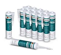 HAUSA Aquarium Silicone Verre Silicone HS050 Colle et mastic silicone professionnels pour aquariums terrariums et constructions en verre Résistant à l'eau douce et à l'eau de mer 12x310ml transparente