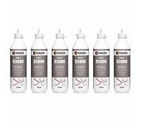 HAUSA Colle à Bois Imperméable D3 Colle Blanche Sans Solvant Colle de Construction Artisanat Extra Forte pour Le Collage Polyvalent et Les Travaux Manuels Résistant à la Chaleur 6x 750 m