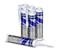 HAUSA Colle de construction HK1000 Extrem Fix Extrêmement forte et rapide Colle de montage professionnelle pour tout intérieur et extérieur Montage simple solide et rapide 6x 290ml Blanc