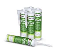 HAUSA Colle de montage universelle HK2000 Colle acrylique à dispersion adhésive Idéale pour les supports poreux à l'intérieur et à l'extérieur Résistance finale 200kg/10cm² 5x 310ml Blanc